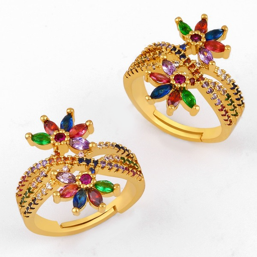 Bulk Jewelry Wholesale gold copper flower Rings JDC-RS-AS151 Wholesale factory from China YIWU China