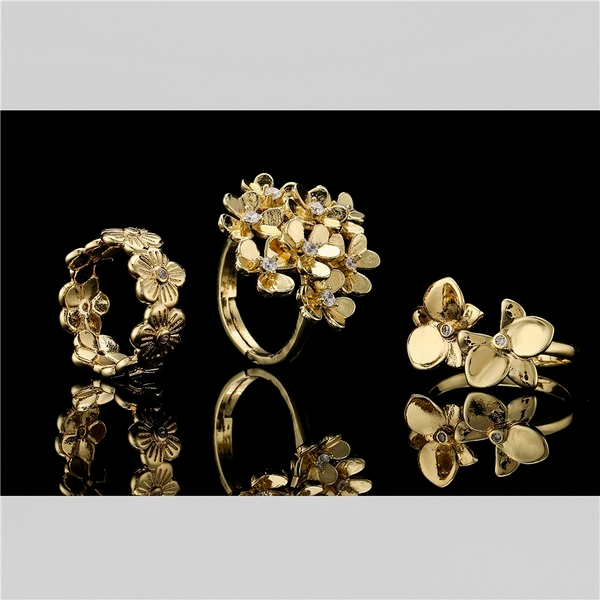 Bulk Jewelry Wholesale gold copper flower shape Rings JDC-RS-ag072 Wholesale factory from China YIWU China