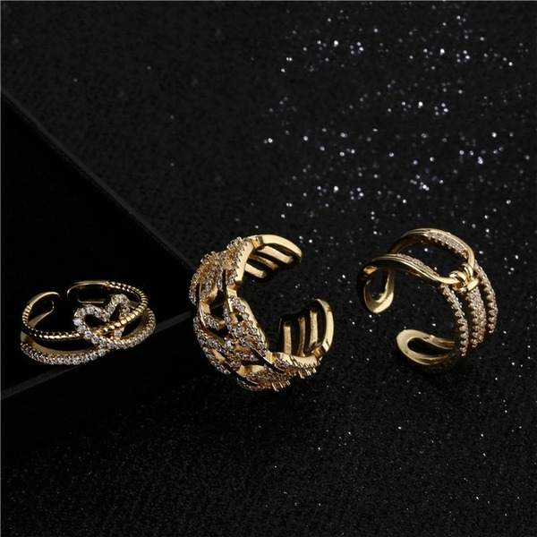 Bulk Jewelry Wholesale gold copper geometric opening Rings JDC-RS-ag037 Wholesale factory from China YIWU China