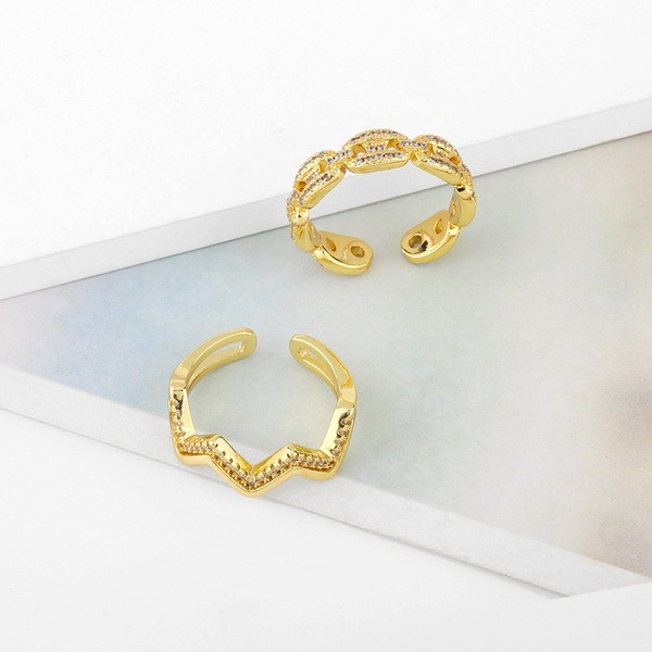 Bulk Jewelry Wholesale gold copper geometric opening Rings JDC-RS-AS117 Wholesale factory from China YIWU China