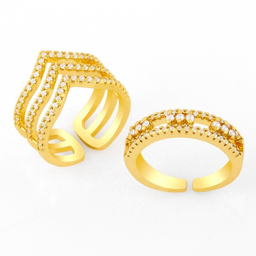 Bulk Jewelry Wholesale gold copper geometric opening Rings JDC-RS-AS125 Wholesale factory from China YIWU China