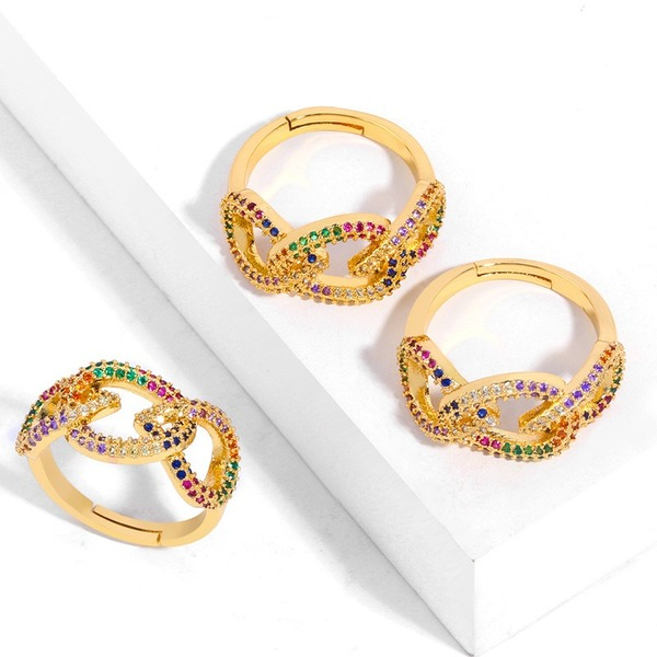 Bulk Jewelry Wholesale gold copper geometric Rings JDC-RS-AS149 Wholesale factory from China YIWU China