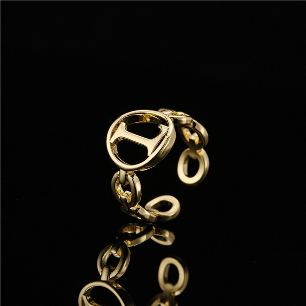 Bulk Jewelry Wholesale gold copper hollow chain 26 English letter ring JDC-RS-ag007 Wholesale factory from China YIWU China