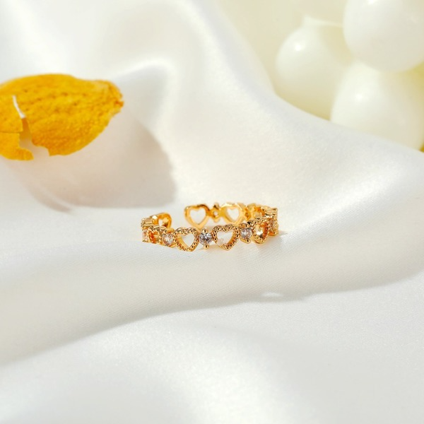 Bulk Jewelry Wholesale gold copper hollow heart ring JDC-RS-D026 Wholesale factory from China YIWU China