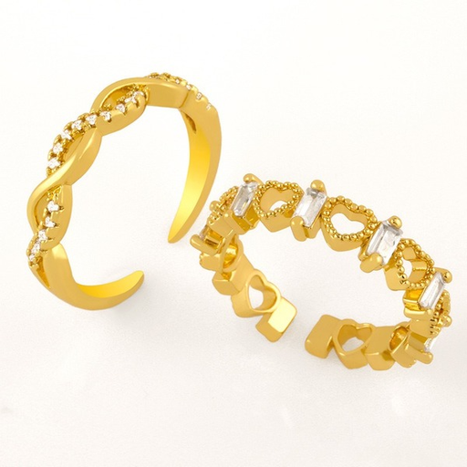 Bulk Jewelry Wholesale gold copper hollow heart-shaped ring JDC-RS-AS055 Wholesale factory from China YIWU China