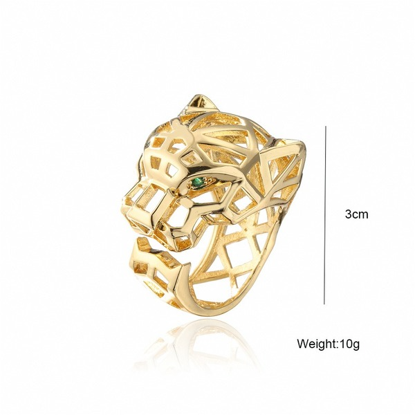 Bulk Jewelry Wholesale gold copper hollow leopard Rings JDC-RS-ag076 Wholesale factory from China YIWU China