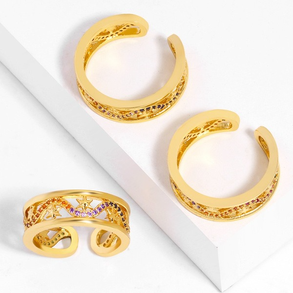 Bulk Jewelry Wholesale gold copper hollow Rings JDC-RS-AS148 Wholesale factory from China YIWU China