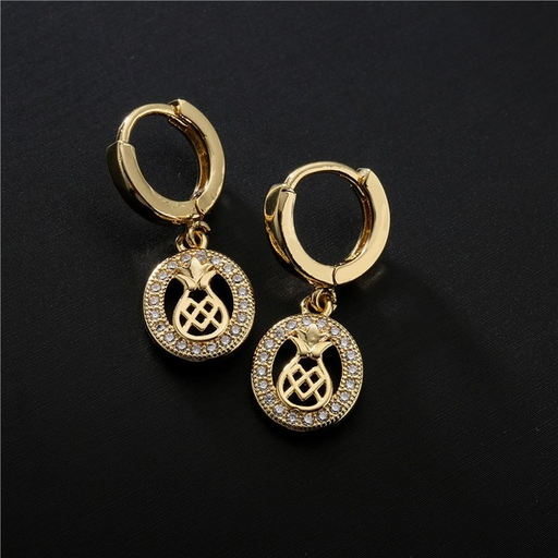 Bulk Jewelry Wholesale gold copper inlaid fruit pineapple Earrings JDC-ES-ag044 Wholesale factory from China YIWU China