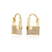Wholesale gold copper inlaid with colored zircon love lock earrings JDC-ES-ag106 Earrings JoyasDeChina White zirconium Wholesale Jewelry JoyasDeChina Joyas De China