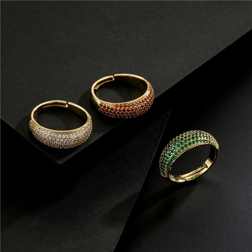 Bulk Jewelry Wholesale gold copper inlaid with zircon rings JDC-RS-ag131 Wholesale factory from China YIWU China