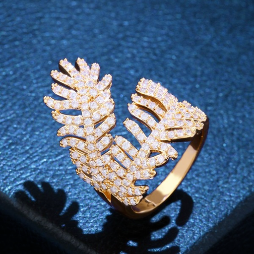 Bulk Jewelry Wholesale gold copper leaf Rings JDC-RS-AS085 Wholesale factory from China YIWU China