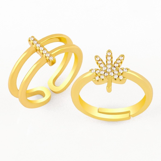 Bulk Jewelry Wholesale gold copper leaf Rings JDC-RS-AS129 Wholesale factory from China YIWU China
