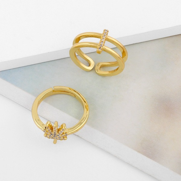 Bulk Jewelry Wholesale gold copper leaf Rings JDC-RS-AS129 Wholesale factory from China YIWU China