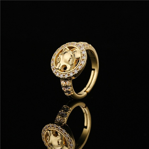 Bulk Jewelry Wholesale gold copper leopard head Rings JDC-RS-ag066 Wholesale factory from China YIWU China