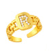 Bulk Jewelry Wholesale gold copper letter ring JDC-RS-AS012 Wholesale factory from China YIWU China