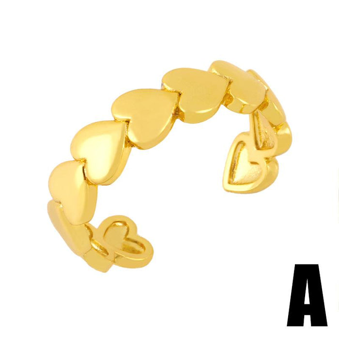 Bulk Jewelry Wholesale gold copper letter ring JDC-RS-AS027 Wholesale factory from China YIWU China
