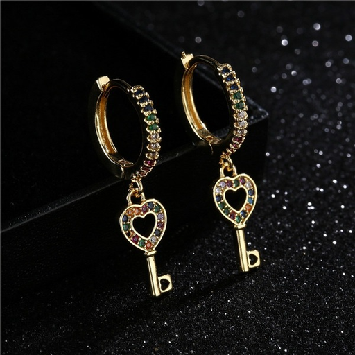 Bulk Jewelry Wholesale gold copper love key earrings JDC-ES-ag065 Wholesale factory from China YIWU China