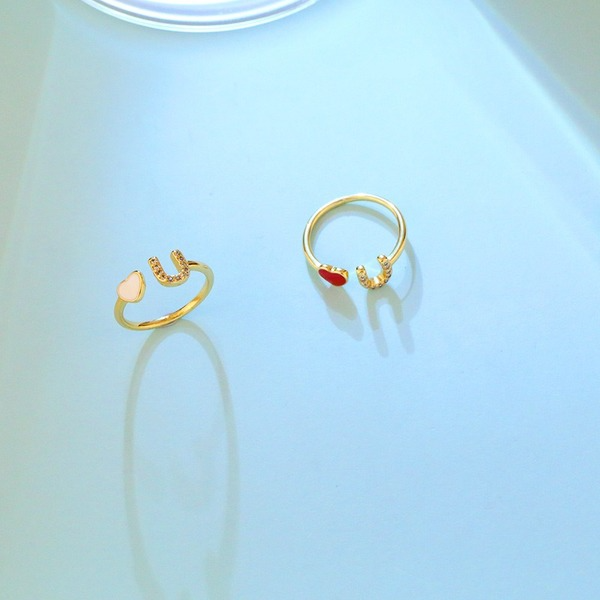 Bulk Jewelry Wholesale gold copper love peach heart rings JDC-RS-AS241 Wholesale factory from China YIWU China