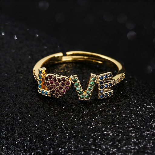 Bulk Jewelry Wholesale gold copper LOVE Rings JDC-RS-ag030 Wholesale factory from China YIWU China