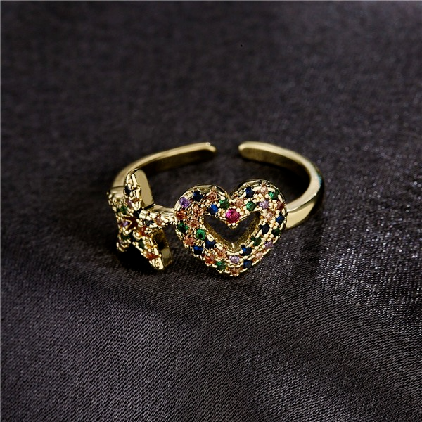 Bulk Jewelry Wholesale gold copper love star Rings JDC-RS-ag028 Wholesale factory from China YIWU China