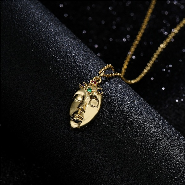 Bulk Jewelry Wholesale gold copper mask Necklaces JDC-NE-ag049 Wholesale factory from China YIWU China