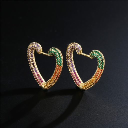 Bulk Jewelry Wholesale gold copper micro-colored love earrings JDC-ES-ag113 Wholesale factory from China YIWU China