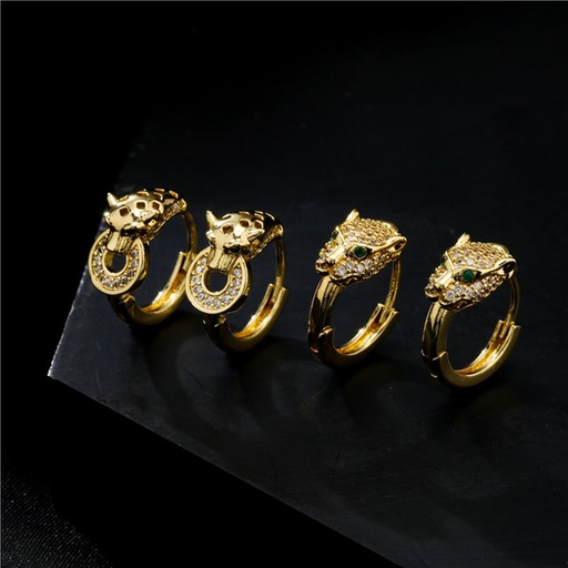 Bulk Jewelry Wholesale gold copper micro-encrusted zircon leopard earrings JDC-ES-ag039 Wholesale factory from China YIWU China