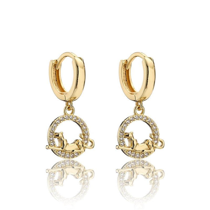 Wholesale gold copper micro inlaid zircon animal earrings JDC-ES-ag011 Earrings JoyasDeChina 40958 Wholesale Jewelry JoyasDeChina Joyas De China