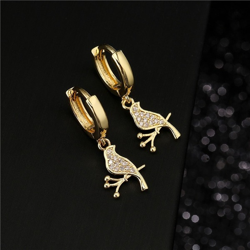 Bulk Jewelry Wholesale gold copper micro inlaid zircon Bird Earrings JDC-ES-ag020 Wholesale factory from China YIWU China