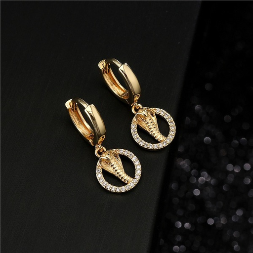 Bulk Jewelry Wholesale gold copper micro-inlaid zircon cobra earrings JDC-ES-ag009 Wholesale factory from China YIWU China