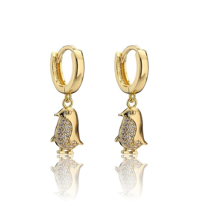 Wholesale gold copper micro inlaid zircon cute penguin Earrings JDC-ES-ag004 Earrings JoyasDeChina 40962 Wholesale Jewelry JoyasDeChina Joyas De China