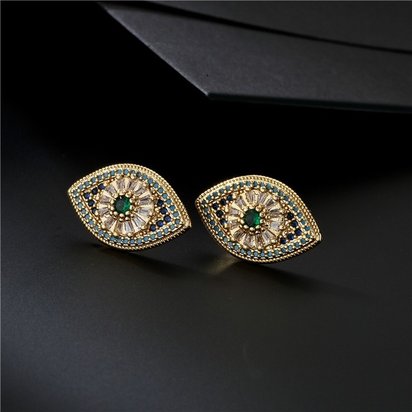 Bulk Jewelry Wholesale gold copper micro inlaid zircon eye Earrings JDC-ES-ag029 Wholesale factory from China YIWU China