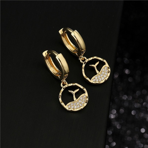 Bulk Jewelry Wholesale gold copper micro inlaid zircon green bud Earrings JDC-ES-ag010 Wholesale factory from China YIWU China