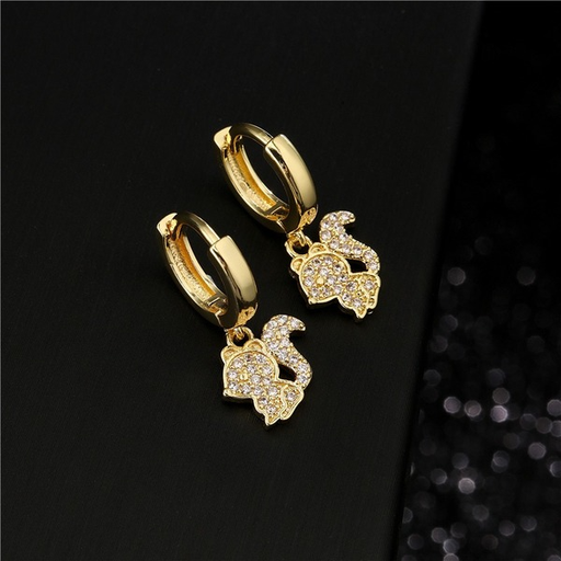 Bulk Jewelry Wholesale gold copper micro inlaid zircon squirrel earrings JDC-ES-ag012 Wholesale factory from China YIWU China