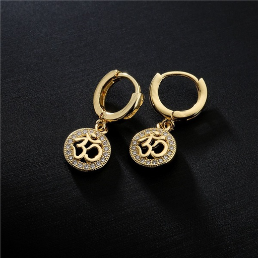 Bulk Jewelry Wholesale gold copper micro inlaid zircon totem Earrings JDC-ES-ag035 Wholesale factory from China YIWU China