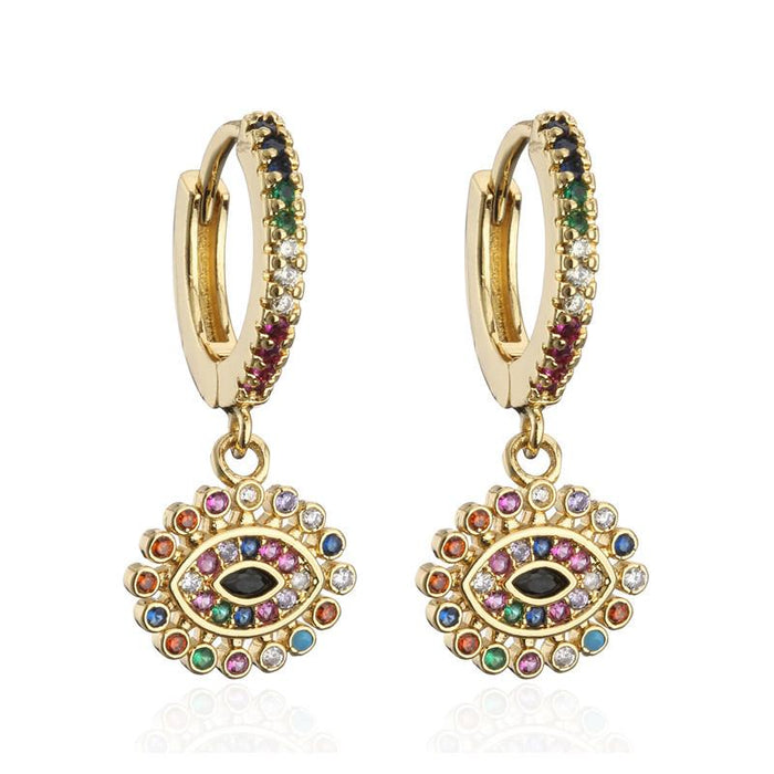 Wholesale gold copper micro-set cute eye earrings JDC-ES-ag063 Earrings JoyasDeChina 40838 Wholesale Jewelry JoyasDeChina Joyas De China