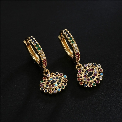 Bulk Jewelry Wholesale gold copper micro-set cute eye earrings JDC-ES-ag063 Wholesale factory from China YIWU China