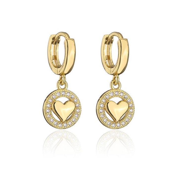 Wholesale gold copper micro-set zircon love shape earrings JDC-ES-ag034 Earrings JoyasDeChina 40901 Wholesale Jewelry JoyasDeChina Joyas De China