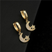 Bulk Jewelry Wholesale gold copper micro-set zircon star moon earrings JDC-ES-ag021 Wholesale factory from China YIWU China