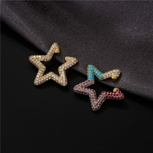 Bulk Jewelry Wholesale gold copper micro-trimmed five-pointed star earrings JDC-ES-ag058 Wholesale factory from China YIWU China