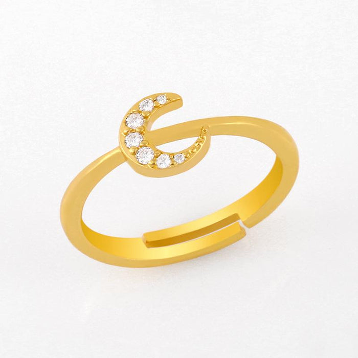 Bulk Jewelry Wholesale gold copper moon Rings JDC-RS-AS146 Wholesale factory from China YIWU China