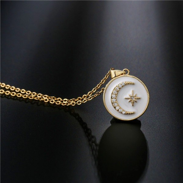 Bulk Jewelry Wholesale gold copper moon star Necklaces JDC-NE-ag030 Wholesale factory from China YIWU China