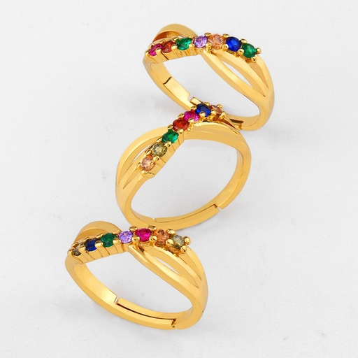 Bulk Jewelry Wholesale gold copper opening Rings JDC-RS-AS155 Wholesale factory from China YIWU China