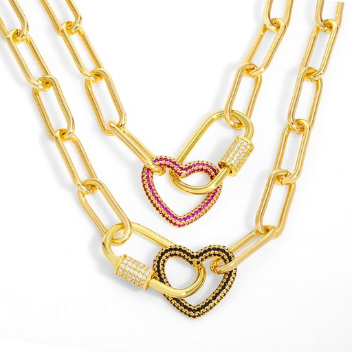 Bulk Jewelry Wholesale gold copper oval love thick chain Necklaces JDC-NE-AS228 Wholesale factory from China YIWU China