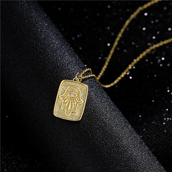Bulk Jewelry Wholesale gold copper palm zircon necklaces JDC-NE-ag047 Wholesale factory from China YIWU China