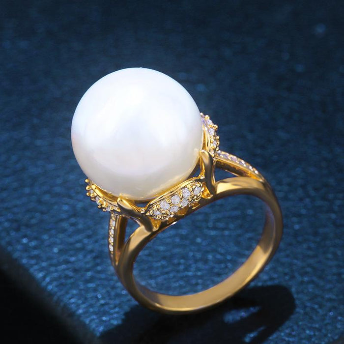Bulk Jewelry Wholesale gold copper pearl Rings JDC-RS-AS179 Wholesale factory from China YIWU China