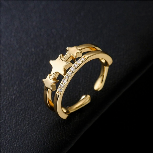 Bulk Jewelry Wholesale gold copper Pentagram Rings JDC-RS-ag046 Wholesale factory from China YIWU China