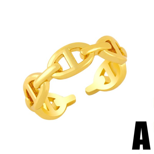 Bulk Jewelry Wholesale gold copper pig nose hollow ring JDC-RS-AS042 Wholesale factory from China YIWU China