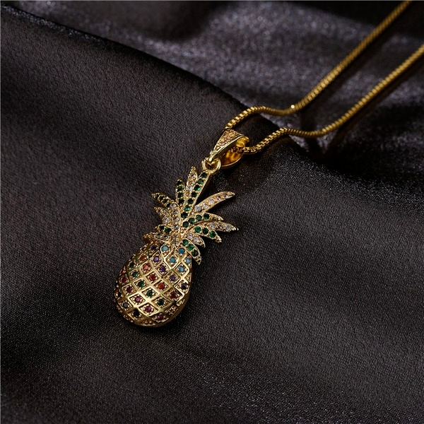Bulk Jewelry Wholesale gold copper pineapple Necklaces JDC-NE-ag021 Wholesale factory from China YIWU China