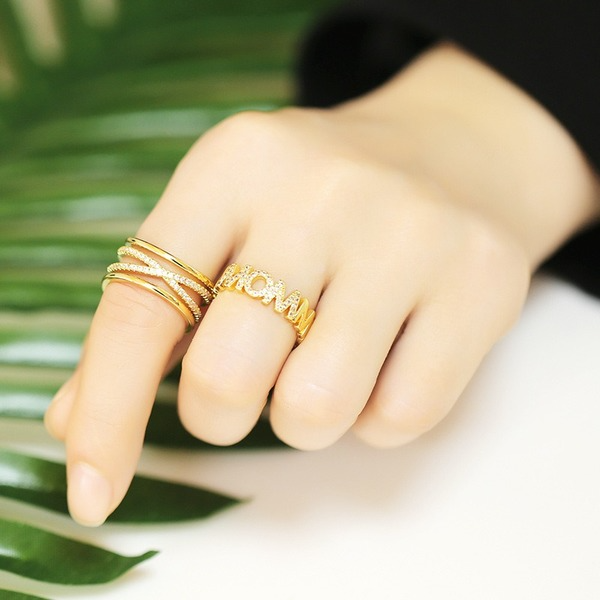 Bulk Jewelry Wholesale gold copper ring JDC-RS-AS048 Wholesale factory from China YIWU China